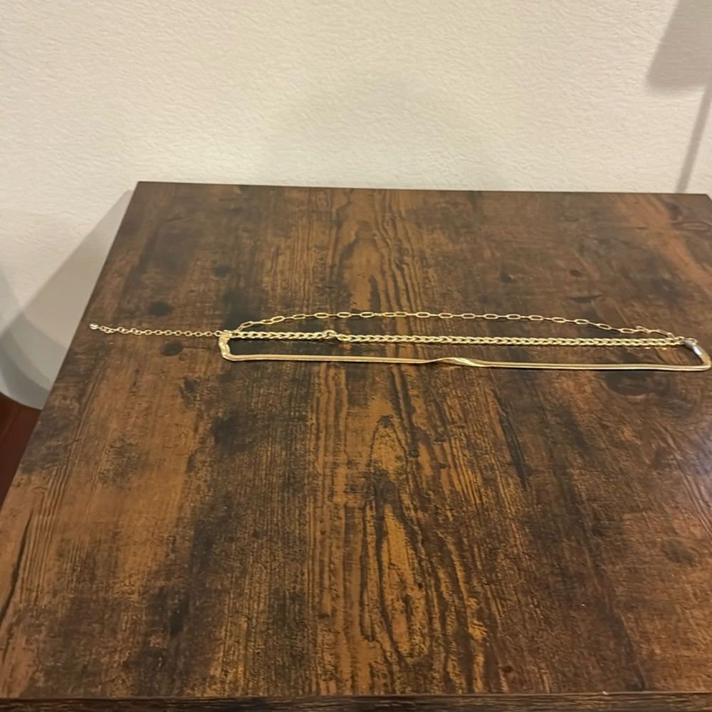 Costume Jewelry - gold color - 19”. - layered necklace